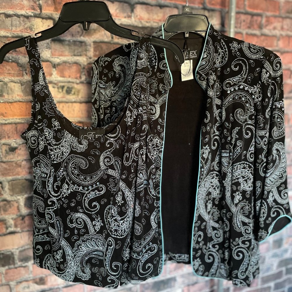 ALEX EVENINGS - 2 Pc Tank Top and Jacket Set - Size XL